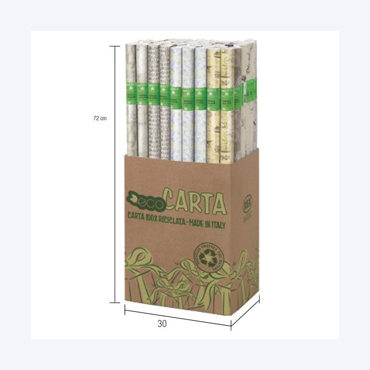 Rotolo carta regalo riciclata Fiori di — 100021 | Ecotempo