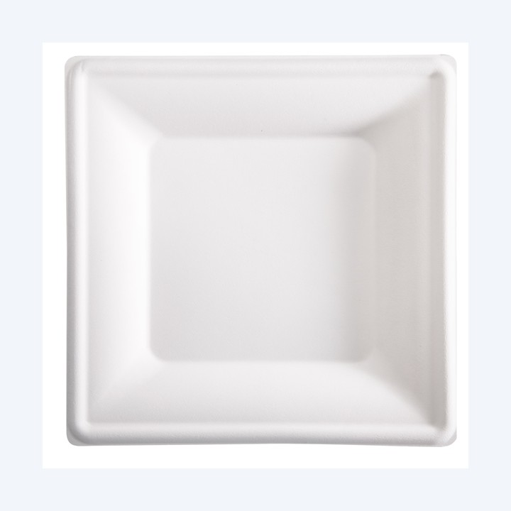 Piatto piano monouso quadrato 26 x 26 — 100112 | Ecotempo