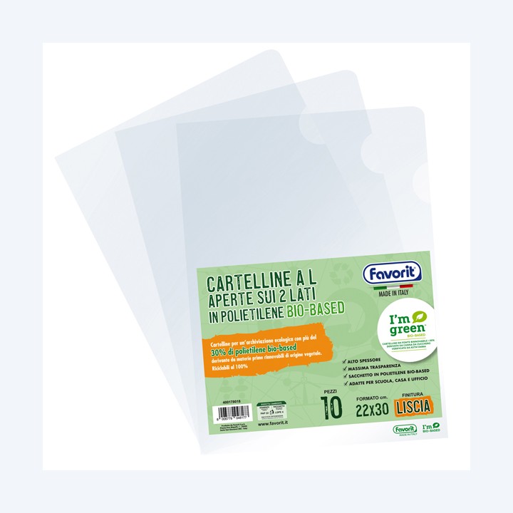 Cartellina a L BioBased 22 x 30 cm PE — 100216 | Ecotempo
