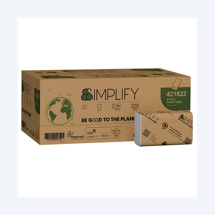 Asciugamani piegati a V Simplify 21 x — 100619 | Ecotempo