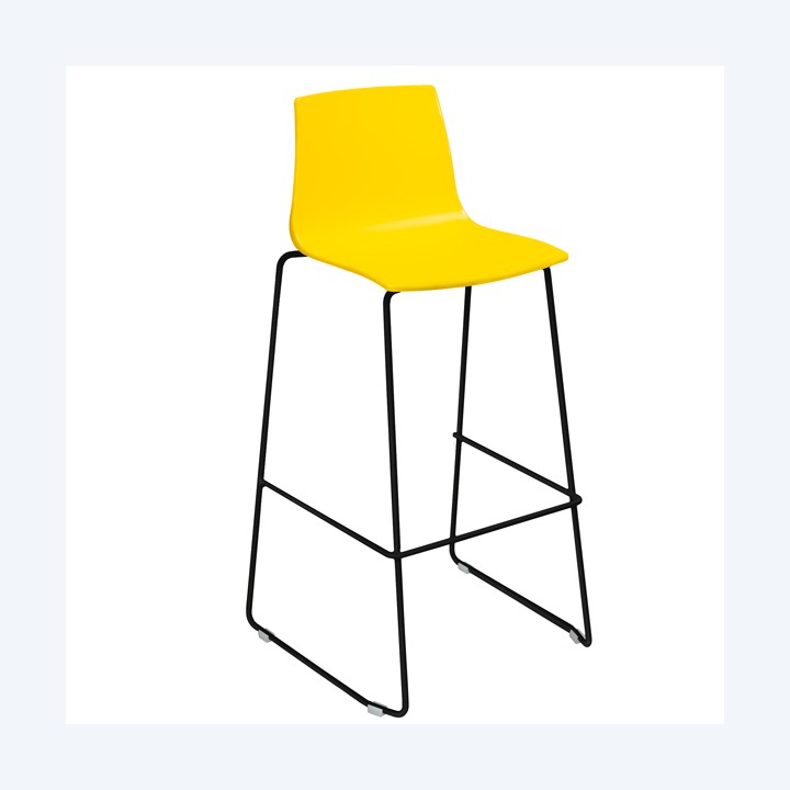 Sgabello Imola Fix Nero opaco/giallo Grandsoleil | Ecotempo