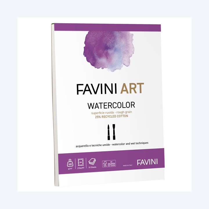 Album collato Watercolor A4 300 gr 10 fogli Favini Art | Ecotempo