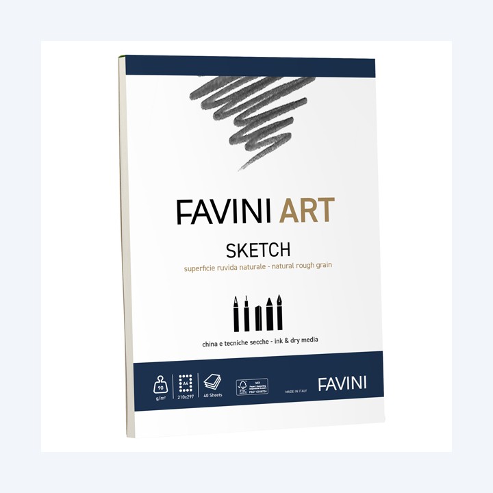 Album collato Sketch A4 90 gr 40 fogli Favini Art | Ecotempo