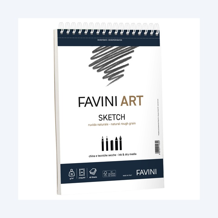 Album spiralato Sketch A4- 90 gr 40 fogli Favini Art | Ecotempo