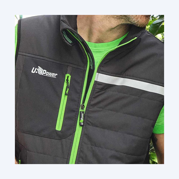 Gilet Wall taglia L PL grigio/verde U-Power | Ecotempo