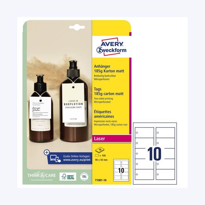 Cartellino micro-perforato stampabile — 101298 | Ecotempo