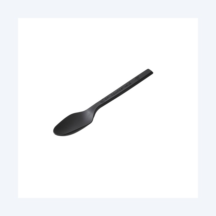 Cucchiaino monouso in CPLA 10 cm nero — 101410 | Ecotempo