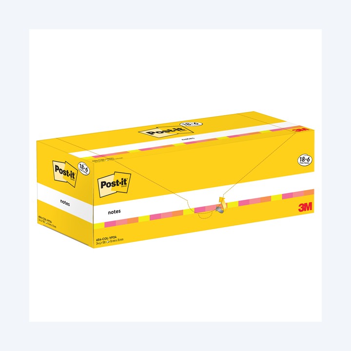 Blocco foglietti Post-it 654-COL-VP24 — 101847 | Ecotempo