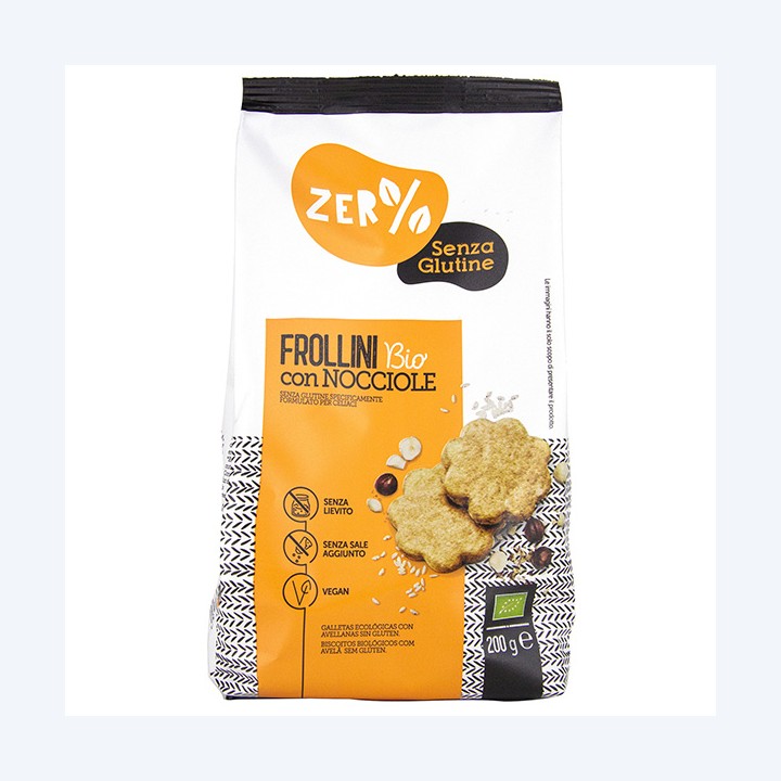 Frollini con nocciole 200 gr Zer%glutine | Ecotempo