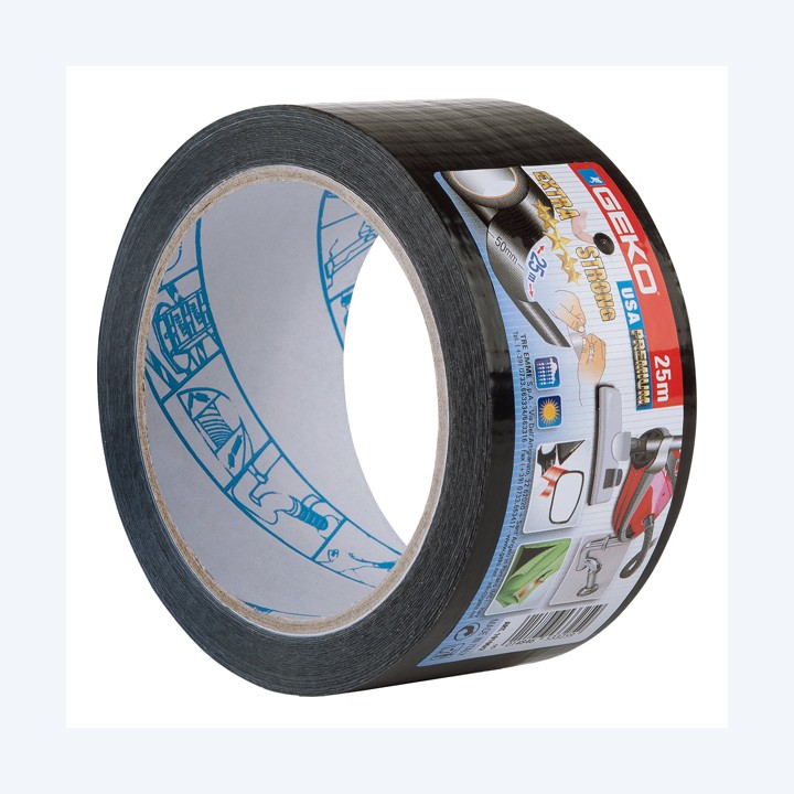 Nastro adesivo telato USA PREMIUM 5 cm x 25 m nero Geko | Ecotempo