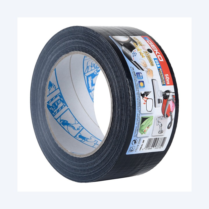 Nastro adesivo telato USA PREMIUM 5 cm x 50 m nero Geko | Ecotempo