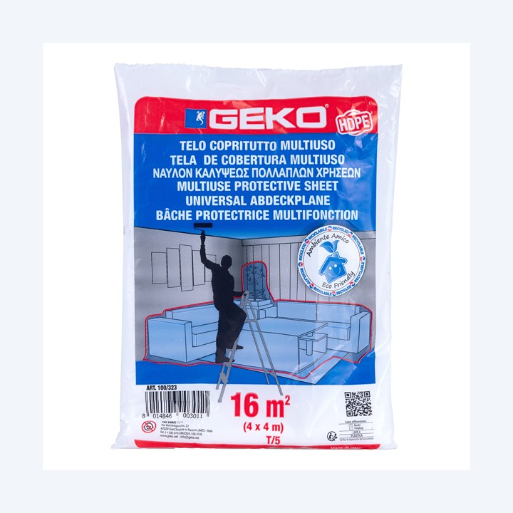 Telo copritutto 4 x 4 m 16 mq 80/90 gr — 101969 | Ecotempo