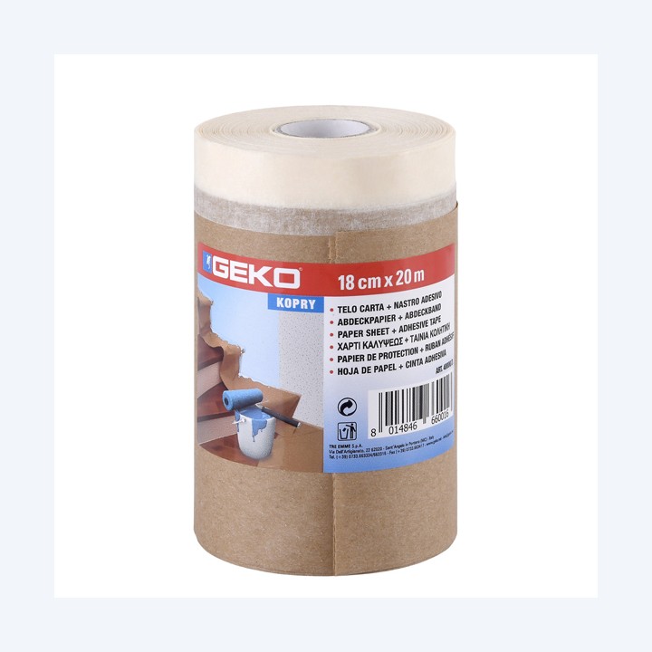 Bobina nastro adesivo e telo in carta 18 cm x 20 m Geko | Ecotempo