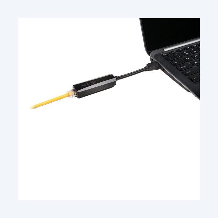 Adattatore da USB-A a ethernet nero Kensington | Ecotempo