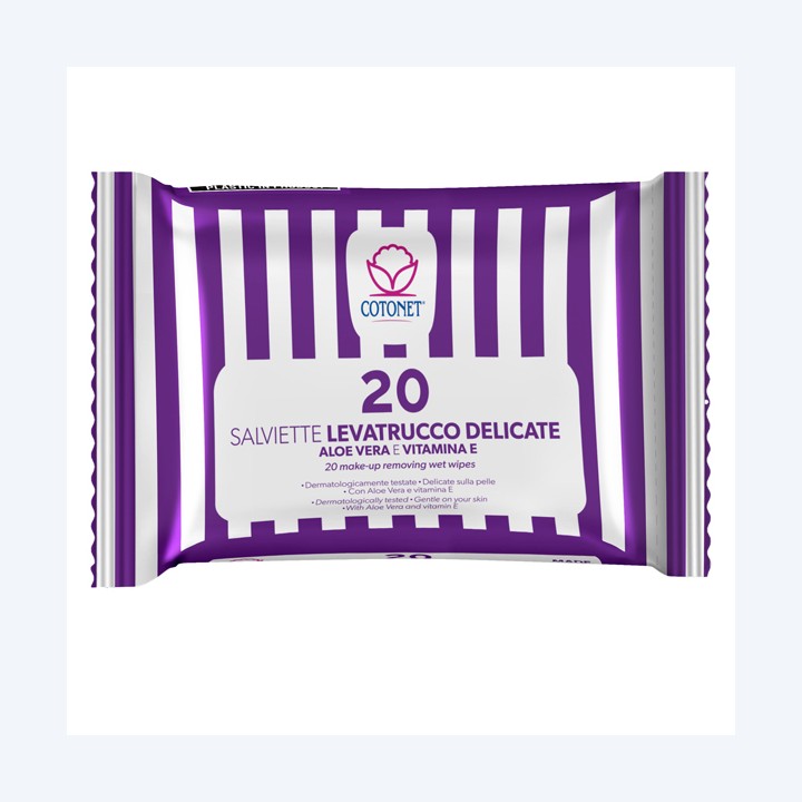 Salvietta struccante Delicate Cotonet conf. 20 pezzi | Ecotempo