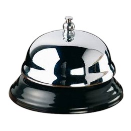 Campanello reception diametro 10 cm argento/nero Leone | Ecotempo