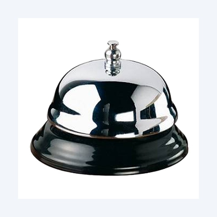 Campanello reception diametro 10 cm argento/nero Leone | Ecotempo