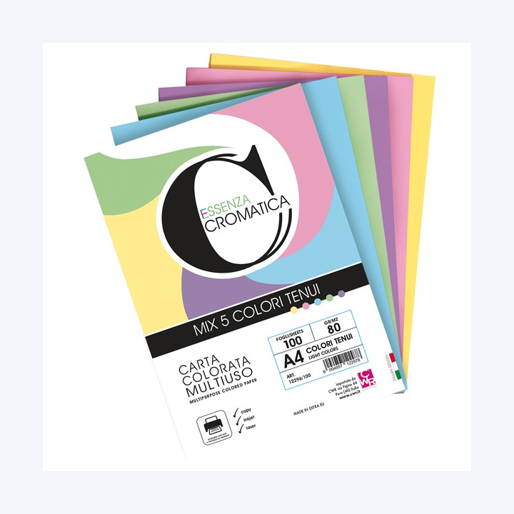 Risma carta Cromatica A4 80 gr colori — 103099 | Ecotempo