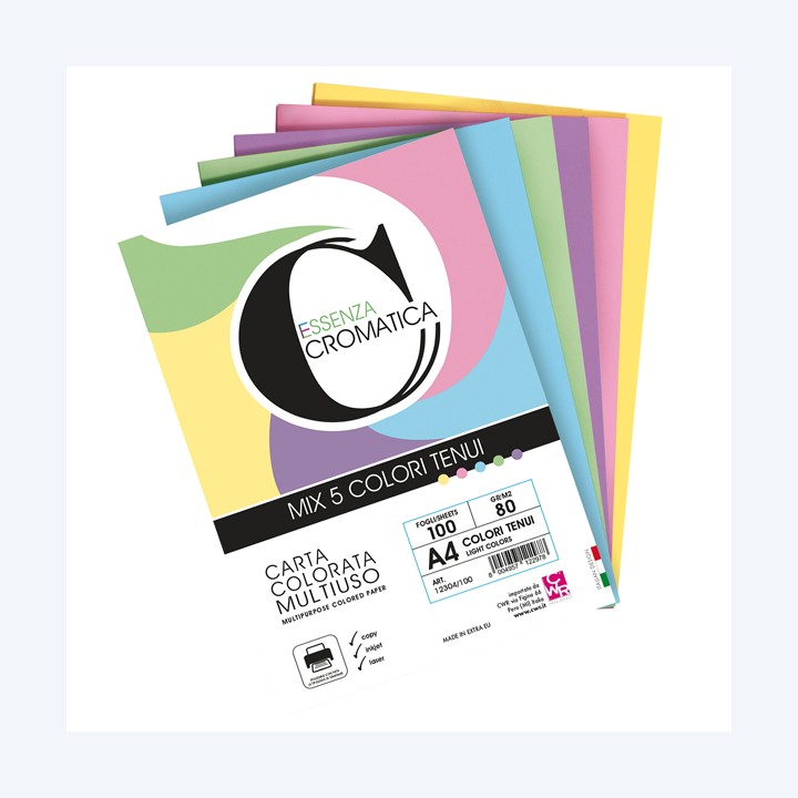 Risma carta Cromatica A4 160 gr colori — 103101 | Ecotempo