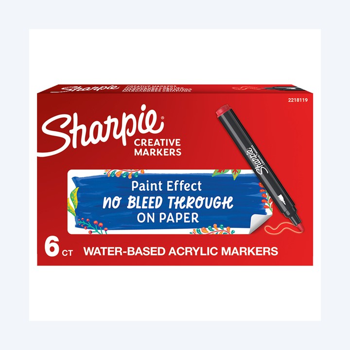 Marcatore acrilico punta tonda rosso Sharpie | Ecotempo