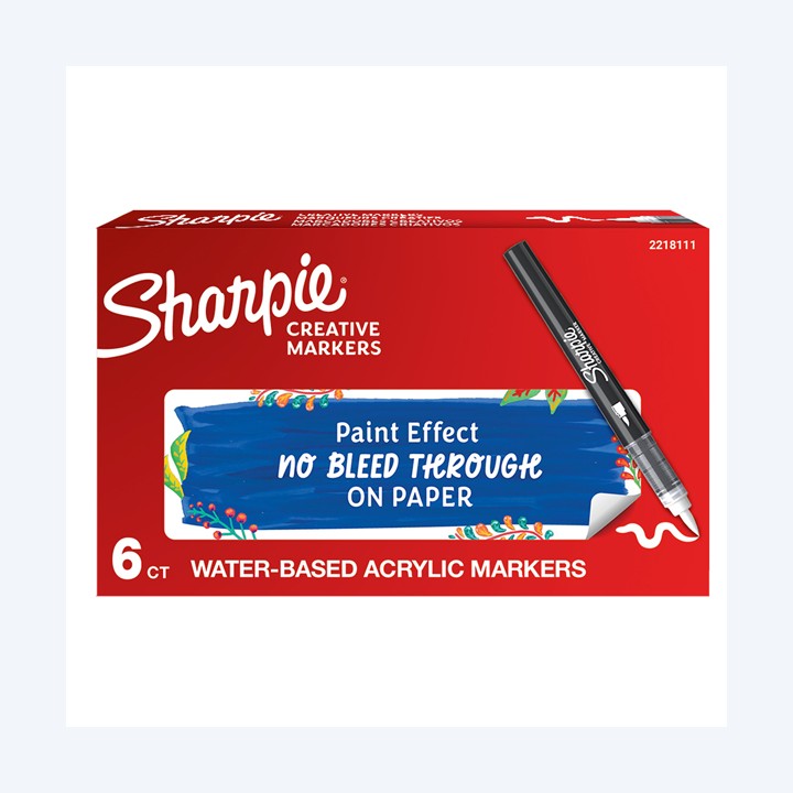 Marcatore acrilico punta pennello bianco Sharpie | Ecotempo