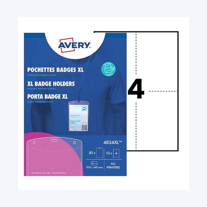 Portabadge A6 in plastica laser/inkjet — 103370 | Ecotempo