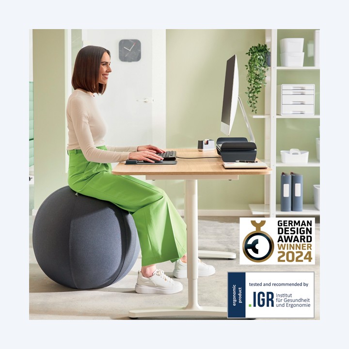 Palla Ergo Active da seduta 65 cm grigio scuro Leitz | Ecotempo