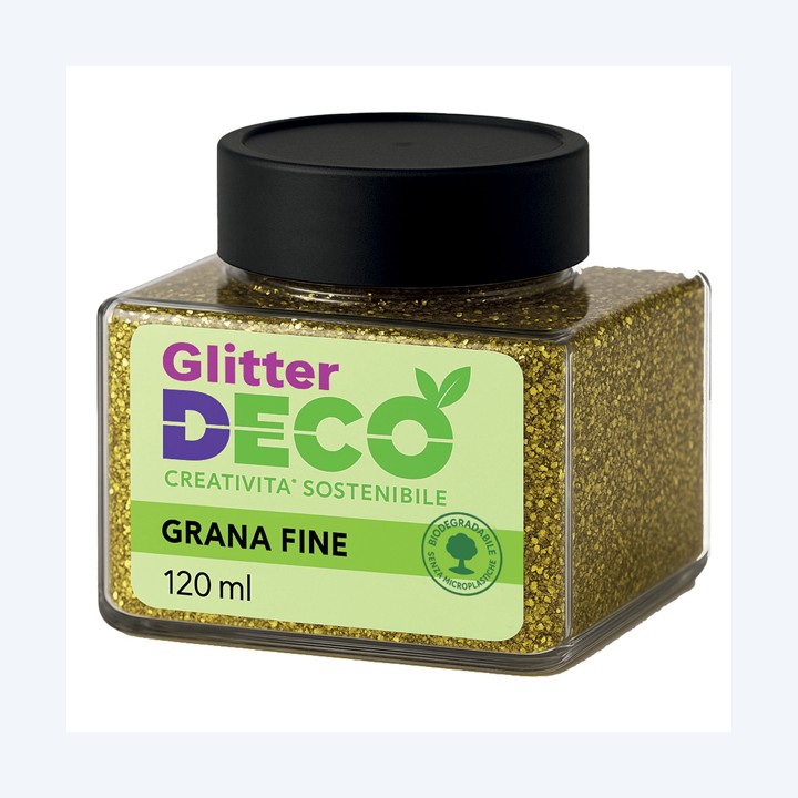 Glitter Bio grana fine 120ml oro Deco | Ecotempo
