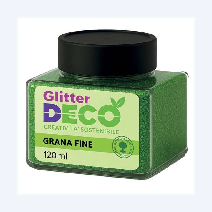 Glitter Bio grana fine 120ml verde Deco | Ecotempo