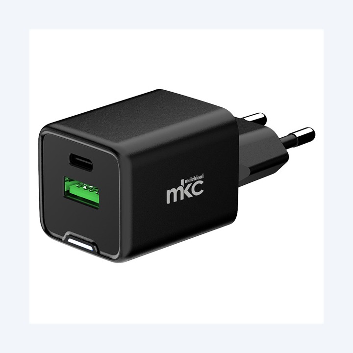 Caricatore USB 20W 1 USB-C + 1 USB-A Nero MKC Melchioni | Ecotempo