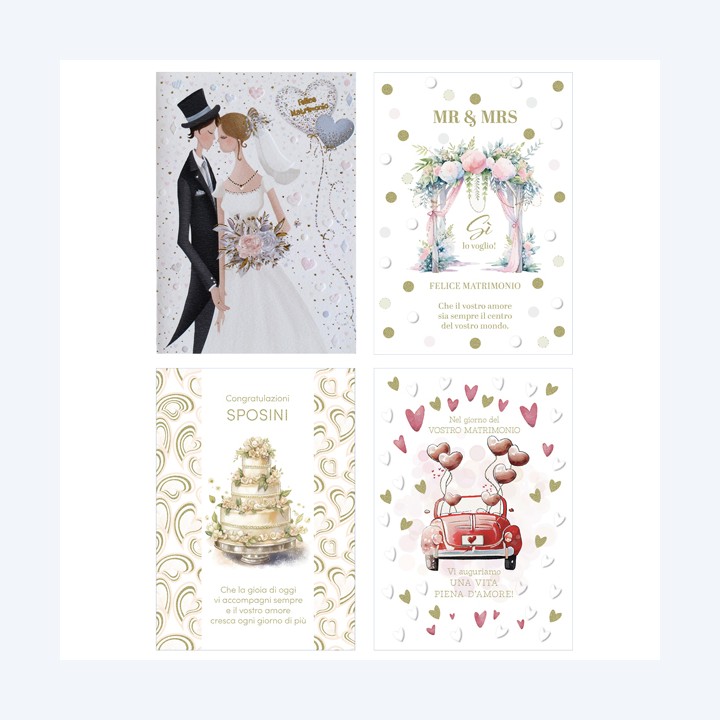 Biglietto Matrimonio con foil oro e — 104152 | Ecotempo