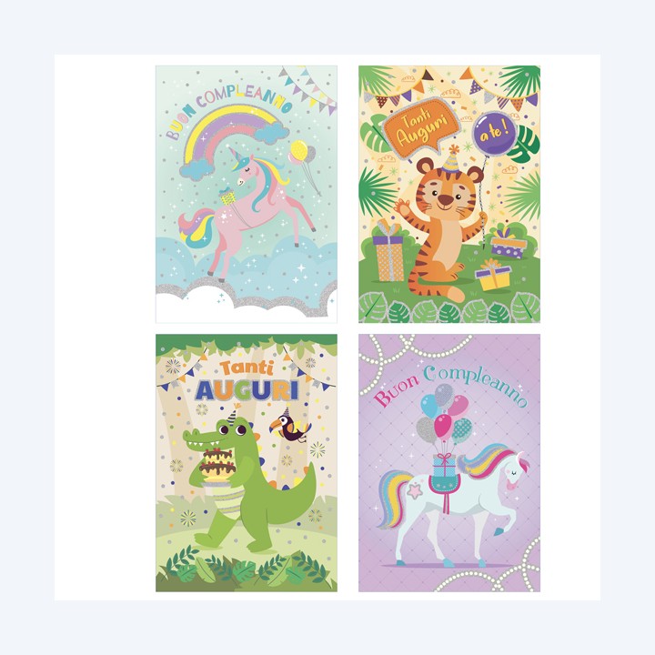 Biglietto Compleanno bambini fantasie — 104153 | Ecotempo