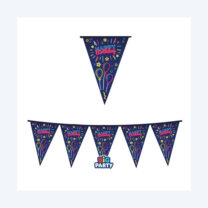 Festone bandiere Happy Birthday in — 104197 | Ecotempo