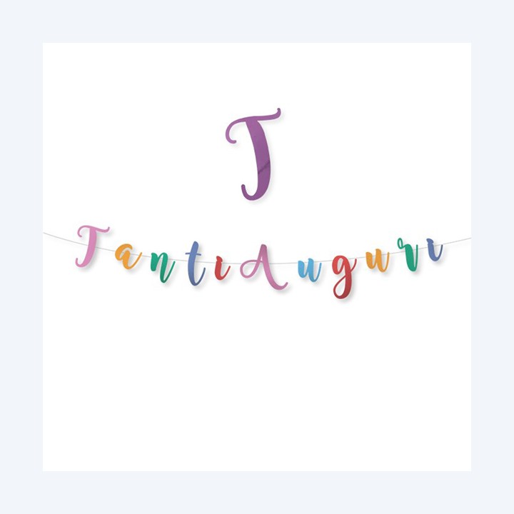Festone Tanti Auguri in cartoncino 6 mt Big Party | Ecotempo
