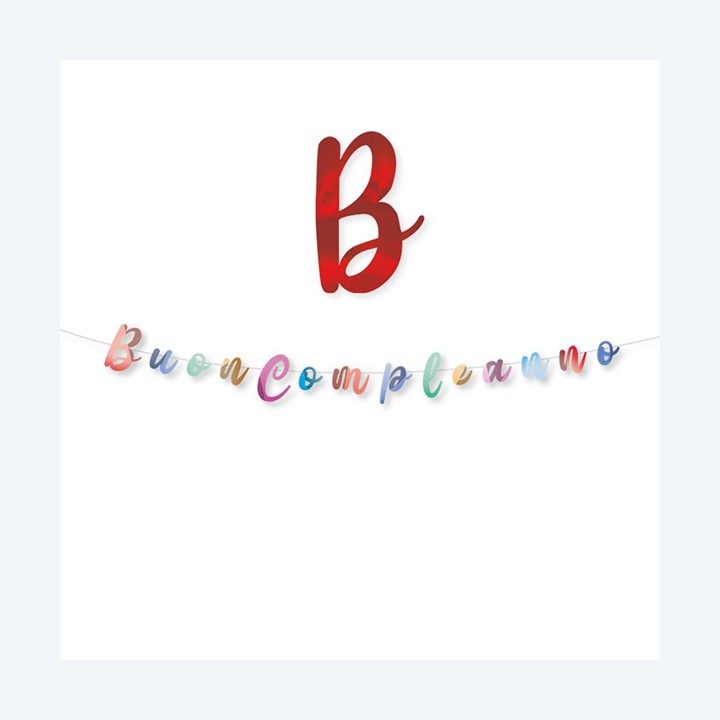 Festone Buon compleanno in cartoncino Big Party | Ecotempo