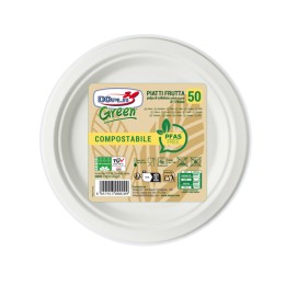 Piatto frutta monouso rotondo diametro — 104423 | Ecotempo