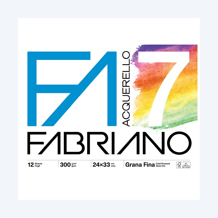 Blocco acquerello F7 24 x 33cm 12 fogli — 104505 | Ecotempo