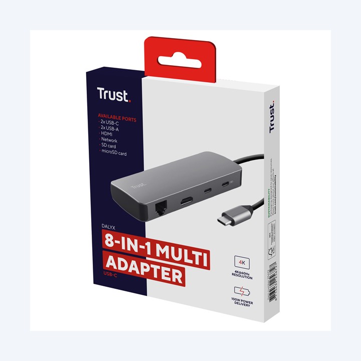 Adattatore multiporta 8 -in-1 Dalyx Trust | Ecotempo