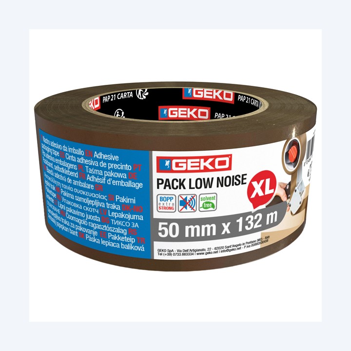 Nastro adesivo 5 cm x 132 m PP silenzioso avana Geko | Ecotempo