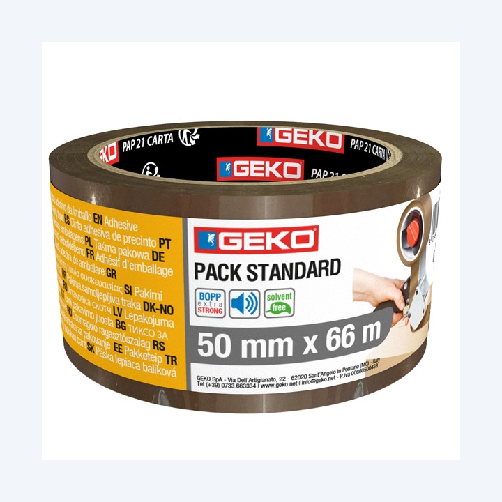 Nastro adesivo 5 cm x 66 m PLP standard avana Geko | Ecotempo