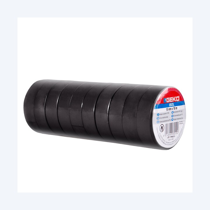 Nastro adesivo isolante 15mm x 10 m PVC nero Geko | Ecotempo