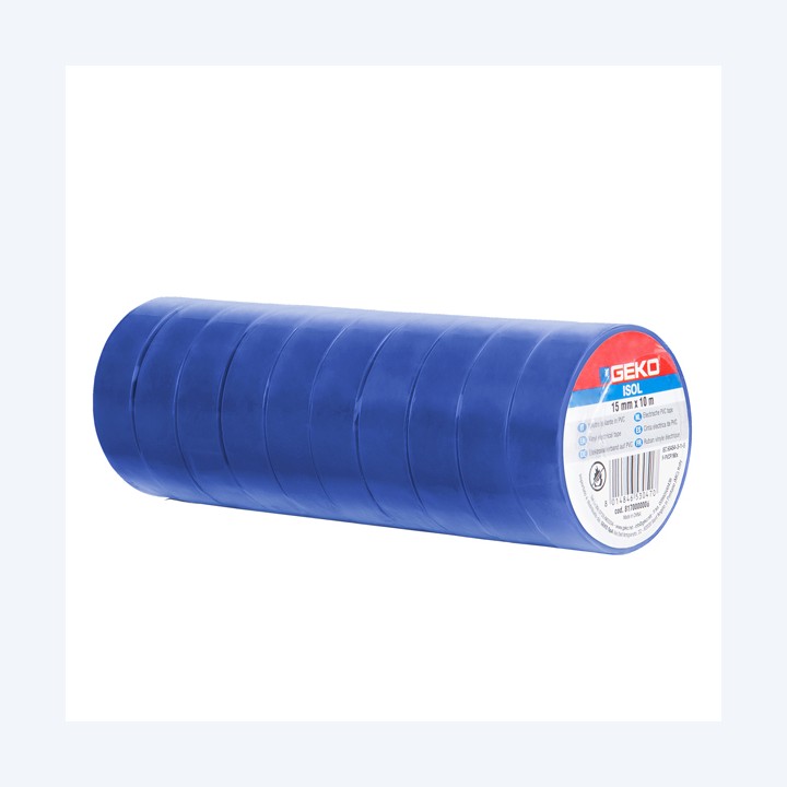 Nastro adesivo isolante 15mm x 10 m PVC blu Geko | Ecotempo
