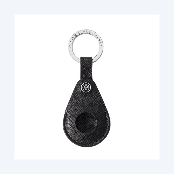 Portachiavi per Smart Tracker pelle Saffiano nero Cross | Ecotempo