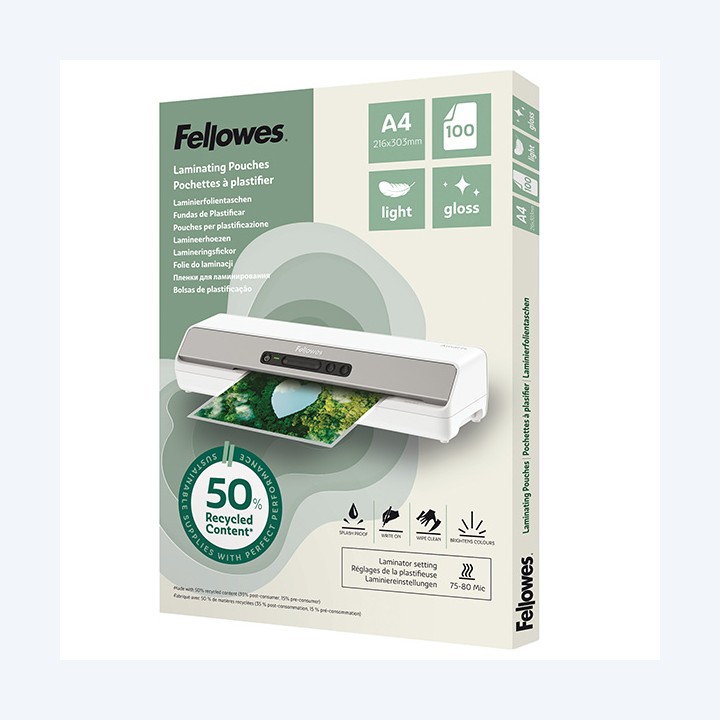 Pouches riciclate A4 2x80 micron — 105019 | Ecotempo