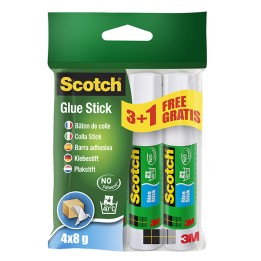 Colla stick permanente 8 gr Scotch Promo pack 3+1 pezzi | Ecotempo
