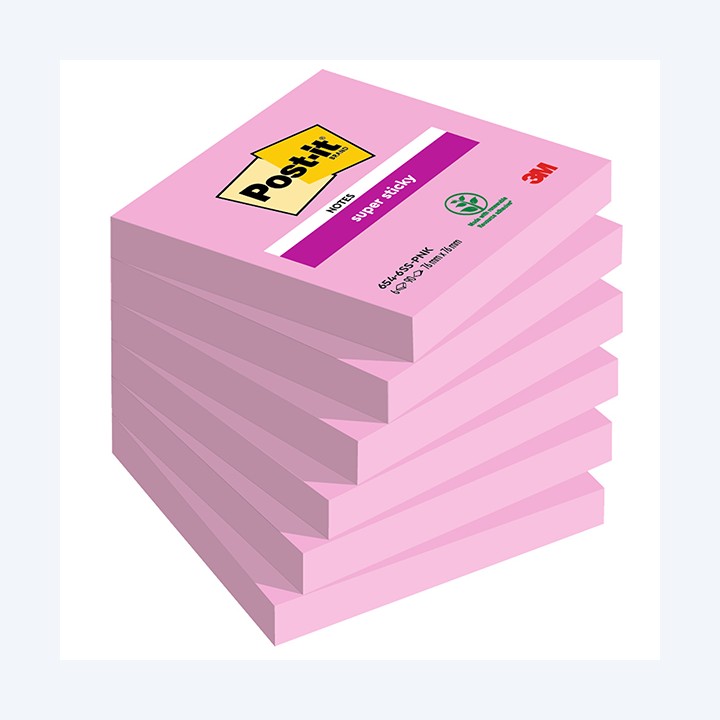 Blocco Post-it Super Sticky 654-6SS-PNK — 105336 | Ecotempo
