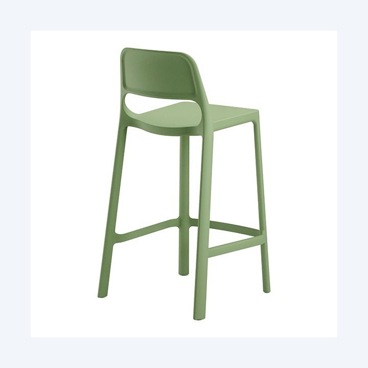 Sgabello alto Nuke PP verde Unisit | Ecotempo