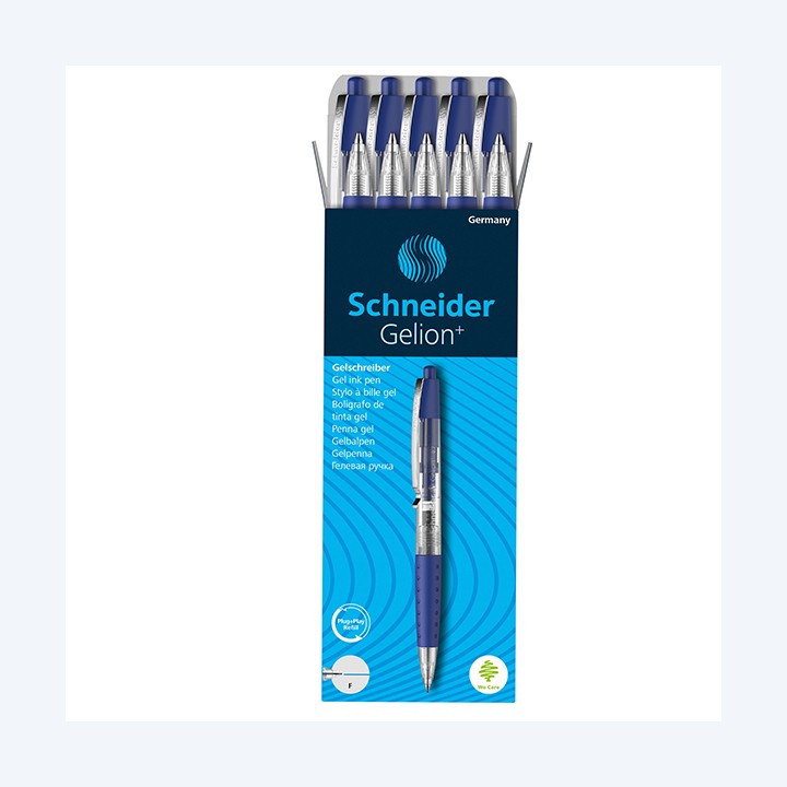 Penna gel Gelion+ a scatto punta 0.7 mm blu Schneider | Ecotempo
