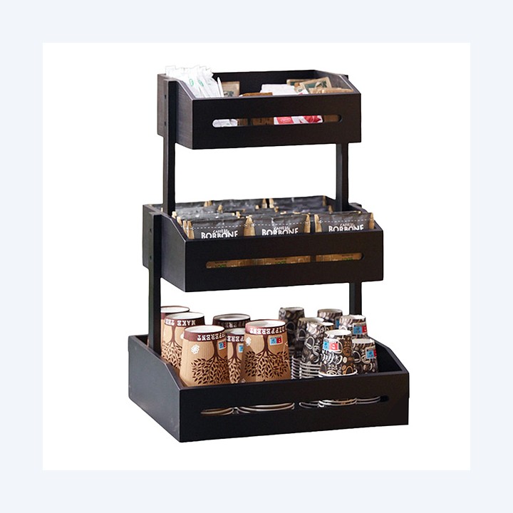 Espositore buffet 3 piani bamboo nero H 41cm Leone | Ecotempo