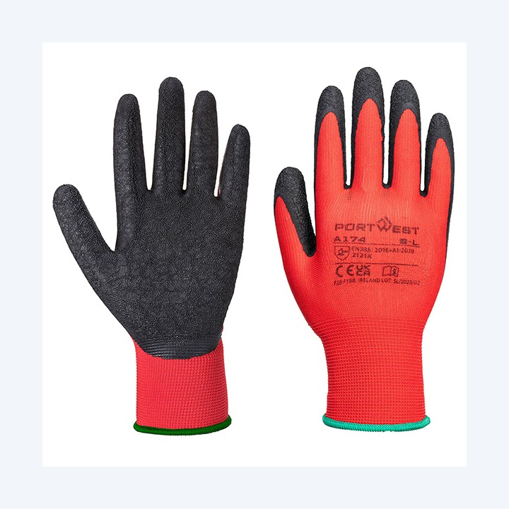 Guanti A174 Flex Grip lattice M rosso/nero Portwest | Ecotempo